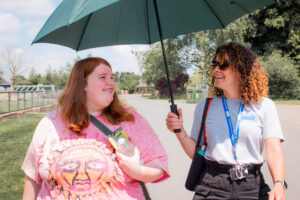 Youth support worker talking with a young person